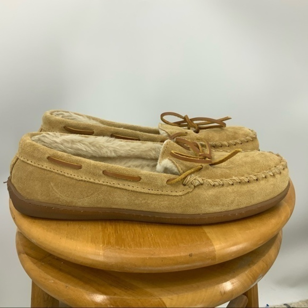 Minnetonka leather suede moccasin loafer 10